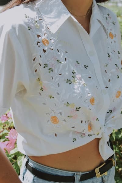 Blusa de Seda Pura Off-White